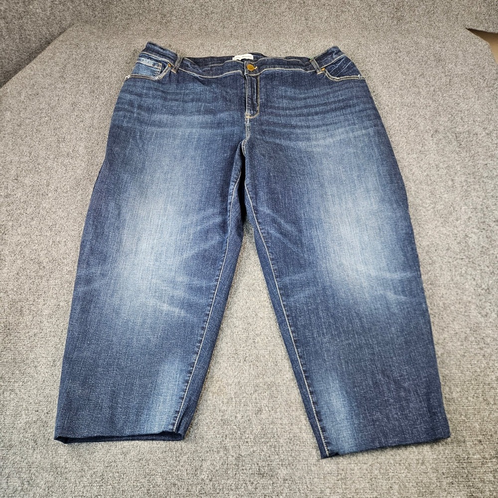 Lane Bryant Plus Dark Wash Denim Capri‎ Jeans Altered Straight Leg Cropped